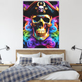 Pirate Skull Canvas Print Leinwanddruck (Insitu (Schlafzimmer))