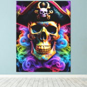 Pirate Skull Canvas Print Leinwanddruck (Insitu (Holzboden))