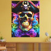 Pirate Skull Canvas Print Leinwanddruck (Insitu (Wohnzimmer))