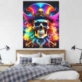 Pirate Skull Canvas Print Leinwanddruck (Insitu (Schlafzimmer))