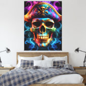 Pirate Skull Canvas Print Leinwanddruck (Insitu (Schlafzimmer))