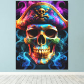 Pirate Skull Canvas Print Leinwanddruck (Insitu (Holzboden))