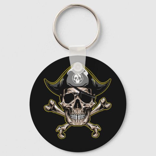 Pirate Skull Captain Cross Bones Schlüsselanhänger (Vorderseite)