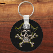Pirate Skull Captain Cross Bones Schlüsselanhänger (Vorderseite)