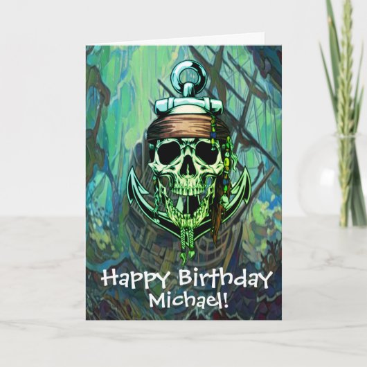 Pirate Skull Captain Ghost Ship Card Karte (Vorderseite)