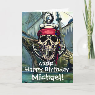 Pirate Skull Captain Ghost Ship Card Karte