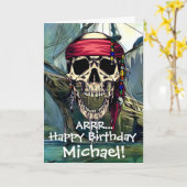 Pirate Skull Captain Karte (Gelbe Blume)
