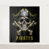Pirate Skull Captain Royal Treascape Hintergrund Wandteppich (Vorderseite)