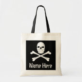 Pirate Skull Crossbone Individuelle Name Halloween Tragetasche (Vorne)