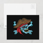 Pirate Skull & Crossbone Postkarte (Vorne/Hinten)