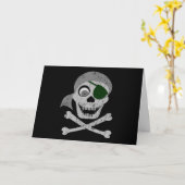 Pirate Skull & Crossbones Cards Karte (Gelbe Blume)