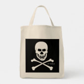 Pirate Skull & Crossbones Halloween Trick oder Tre Jumbo Stoffbeutel (Rückseite)