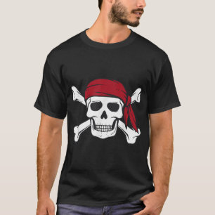 Pirate Skull Crossbones Men Halloween Boy T-Shirt