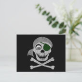 Pirate Skull & Crossbones Postcard Postkarte (Stehend Vorderseite)