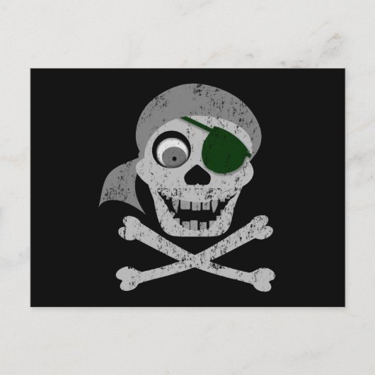 Pirate Skull & Crossbones Postcard Postkarte (Vorderseite)
