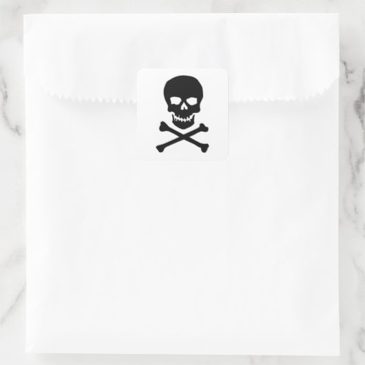 Pirate Skull & Crossbones Quadratischer Aufkleber (Tasche)