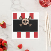 Pirate Skull & Crossbones Red White Birthday Party Serviette (Beispiel)