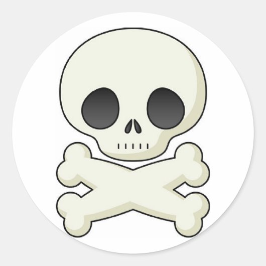 Pirate Skull & Crossbones Runder Aufkleber (Vorderseite)