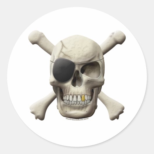 Pirate Skull & Crossbones Runder Aufkleber (Vorderseite)