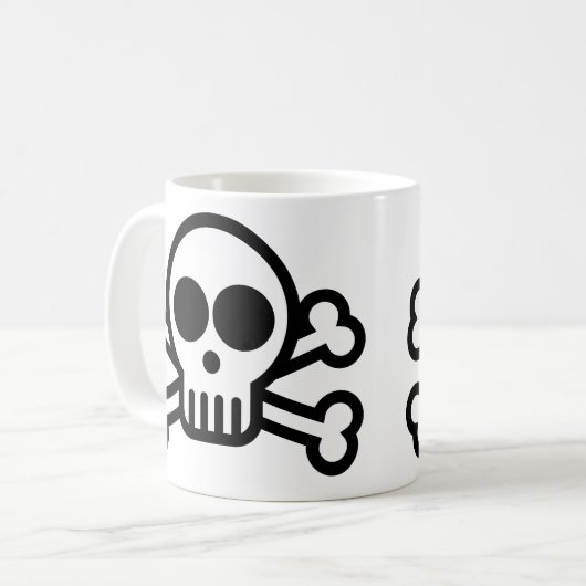 Pirate Skull & Crossbones Tasse Kaffee - 325 ml (Vorderseite Links)