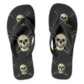 Pirate (Skull) - Custom Adult, Wide Straps  Badesandalen (Fußbett)