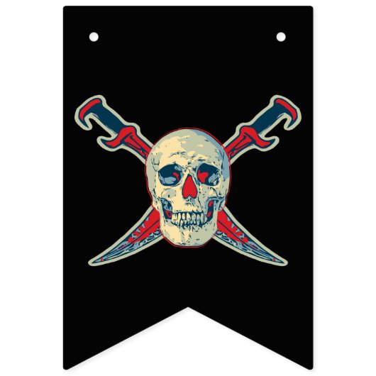 Pirate (Skull) - Custom Frack Party Bunting Wimpelkette (Erste Fahne)