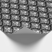 Pirate Skull Damask Wrapping Paper Geschenkpapier (Ecke)