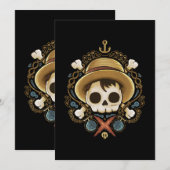 Pirate Skull Einladung (Vorne/Hinten)