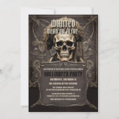 Pirate Skull Face Black Halloween-Party Einladung (Vorderseite)
