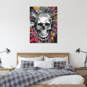 Pirate Skull - farbenfrohe Skull Canvas Print Leinwanddruck (Insitu (Schlafzimmer))