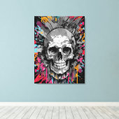 Pirate Skull - farbenfrohe Skull Canvas Print Leinwanddruck (Insitu (Holzboden))
