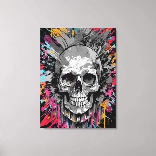 Pirate Skull - farbenfrohe Skull Canvas Print Leinwanddruck (Vorderseite)