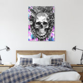 Pirate Skull - farbenfrohe Skull Canvas Print Leinwanddruck (Insitu (Schlafzimmer))