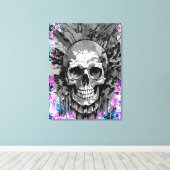 Pirate Skull - farbenfrohe Skull Canvas Print Leinwanddruck (Insitu (Holzboden))