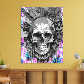 Pirate Skull - farbenfrohe Skull Canvas Print Leinwanddruck (Insitu (Wohnzimmer))