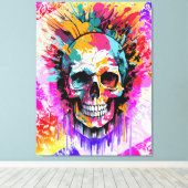 Pirate Skull - farbenfrohe Skull Canvas Print Leinwanddruck (Insitu (Holzboden))