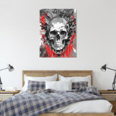 Pirate Skull - farbenfrohe Skull Canvas Print Leinwanddruck (Insitu (Schlafzimmer))