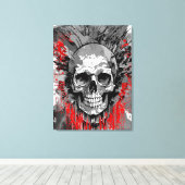 Pirate Skull - farbenfrohe Skull Canvas Print Leinwanddruck (Insitu (Holzboden))