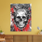 Pirate Skull - farbenfrohe Skull Canvas Print Leinwanddruck (Insitu (Wohnzimmer))