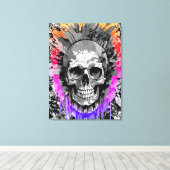 Pirate Skull - farbenfrohe Skull Canvas Print Leinwanddruck (Insitu (Holzboden))