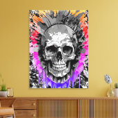 Pirate Skull - farbenfrohe Skull Canvas Print Leinwanddruck (Insitu (Wohnzimmer))