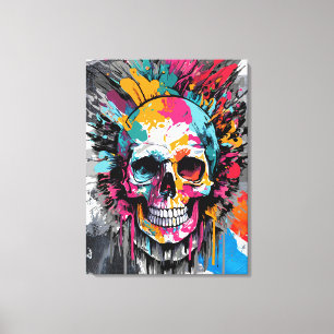 Pirate Skull - farbenfrohe Skull Canvas Print Leinwanddruck