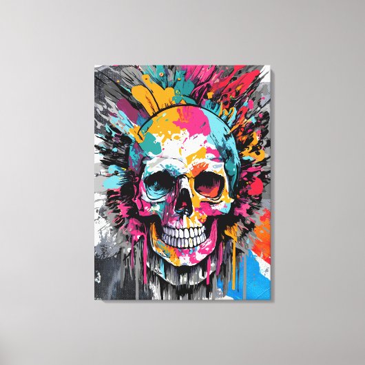 Pirate Skull - farbenfrohe Skull Canvas Print Leinwanddruck (Vorderseite)