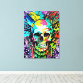 Pirate Skull - farbenfrohe Skull Canvas Print Leinwanddruck (Insitu (Holzboden))