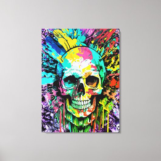 Pirate Skull - farbenfrohe Skull Canvas Print Leinwanddruck (Vorderseite)
