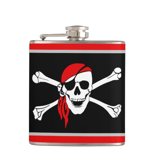 Pirate Skull Flachmann (Vorderseite)