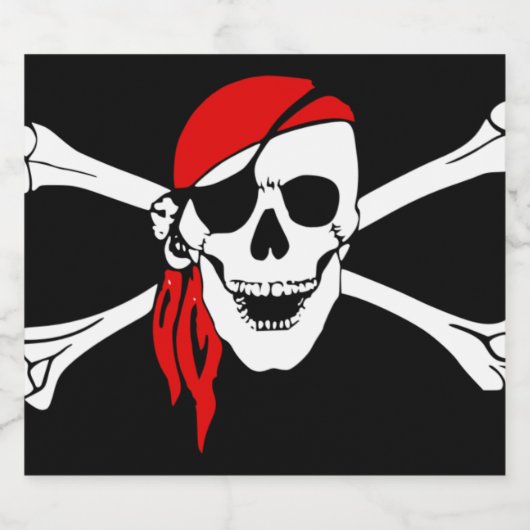 Pirate Skull Flag Bierflaschenetikett (Einzelnes Label)