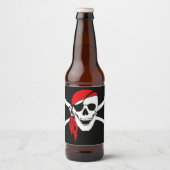 Pirate Skull Flag Bierflaschenetikett (Vorderseite)
