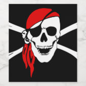 Pirate Skull Flag Weinetikett (Einzelnes Label)