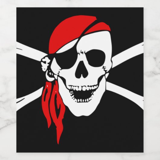 Pirate Skull Flag Weinetikett (Einzelnes Label)